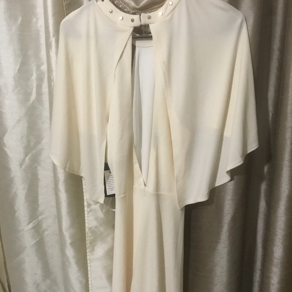 ABS by Allen Schwartz Studded Neck Cape Dress M - Picture 5 of 8